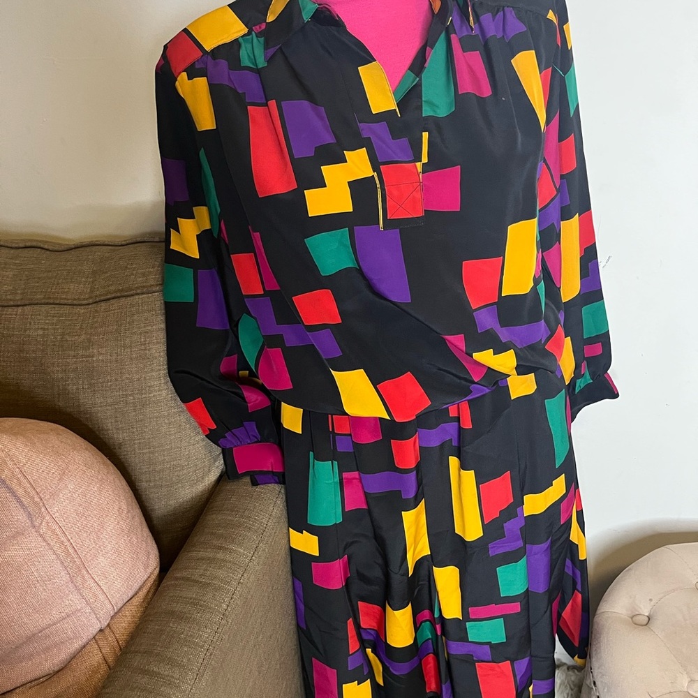 Multi colored vintage two piece set